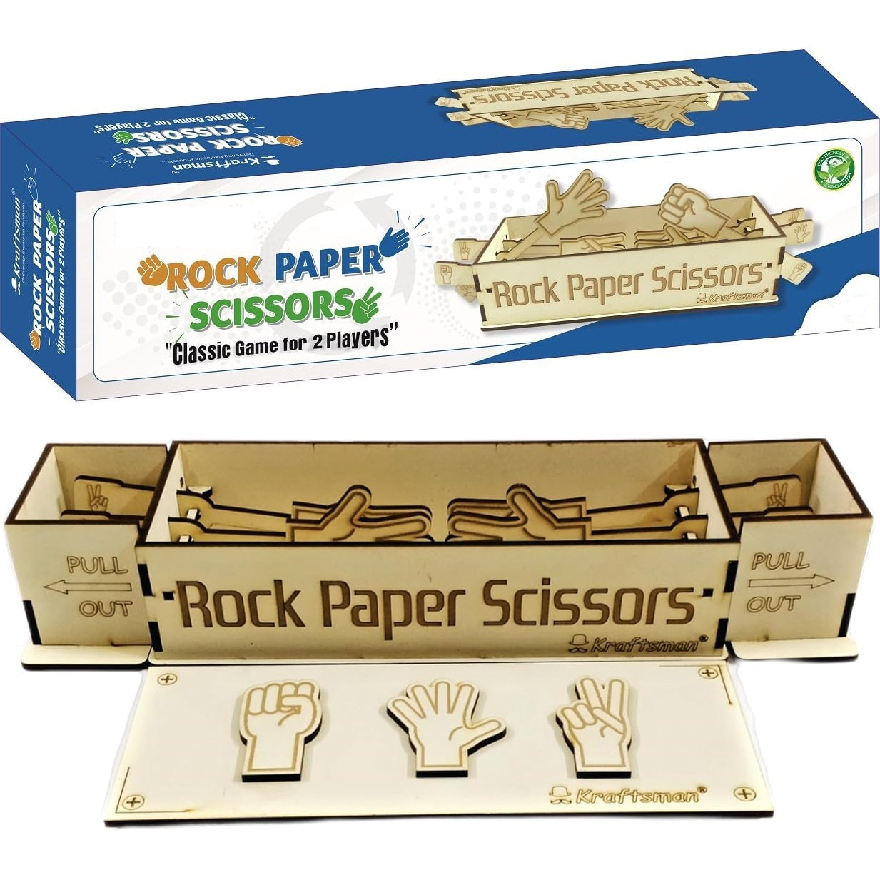 Rock Paper Scissors Board Game | 2 Players Wooden Mind Puzzle Game – Miles  Retail