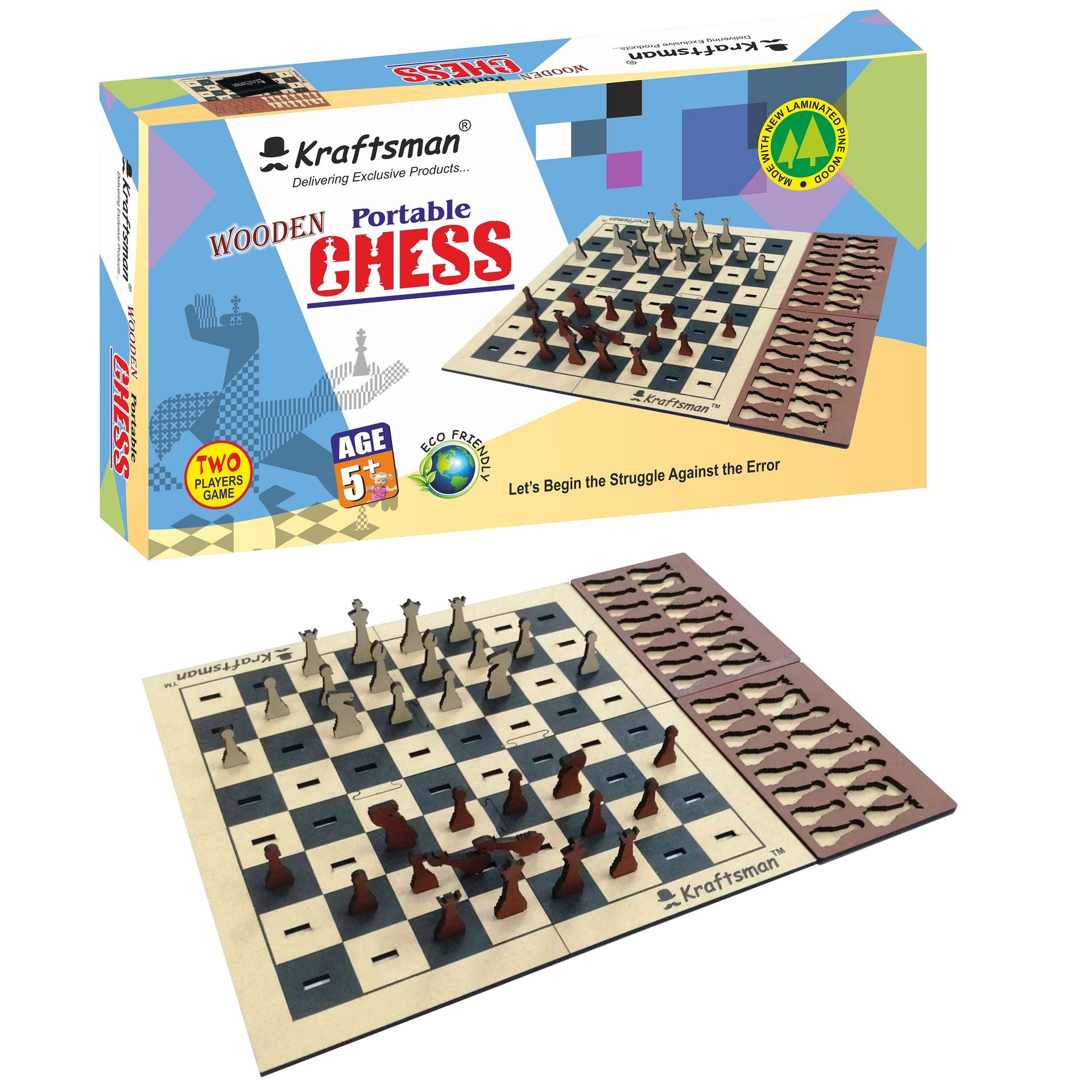 Wooden Memory Chess Game for kids - Kraftsman Brand Store